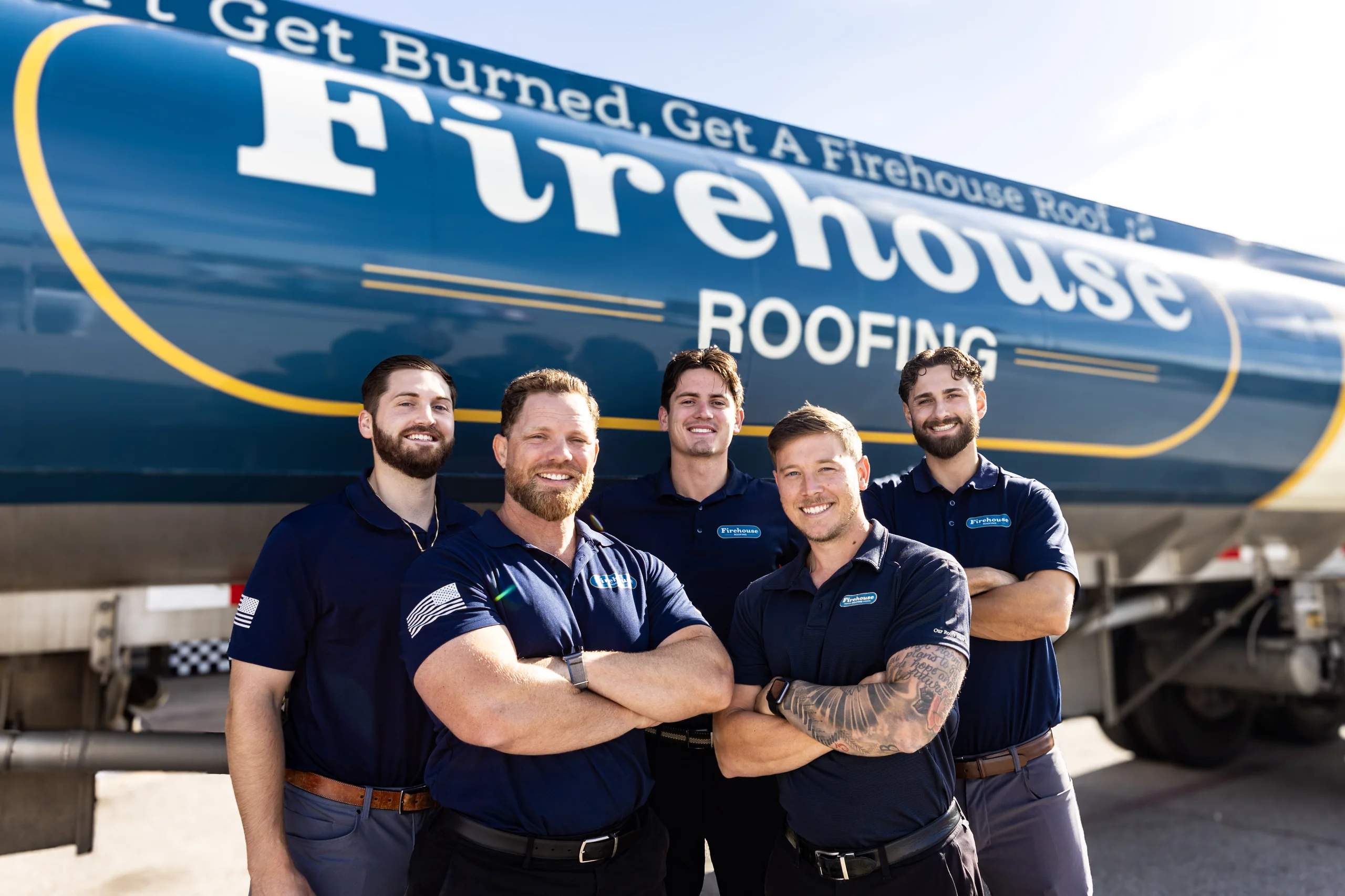 Firehouse Roofing field team portrait
