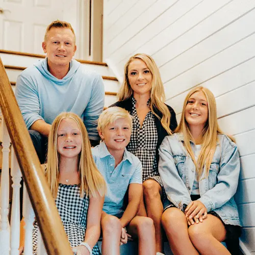 Firehouse Roofing founder Mark Latham with his family