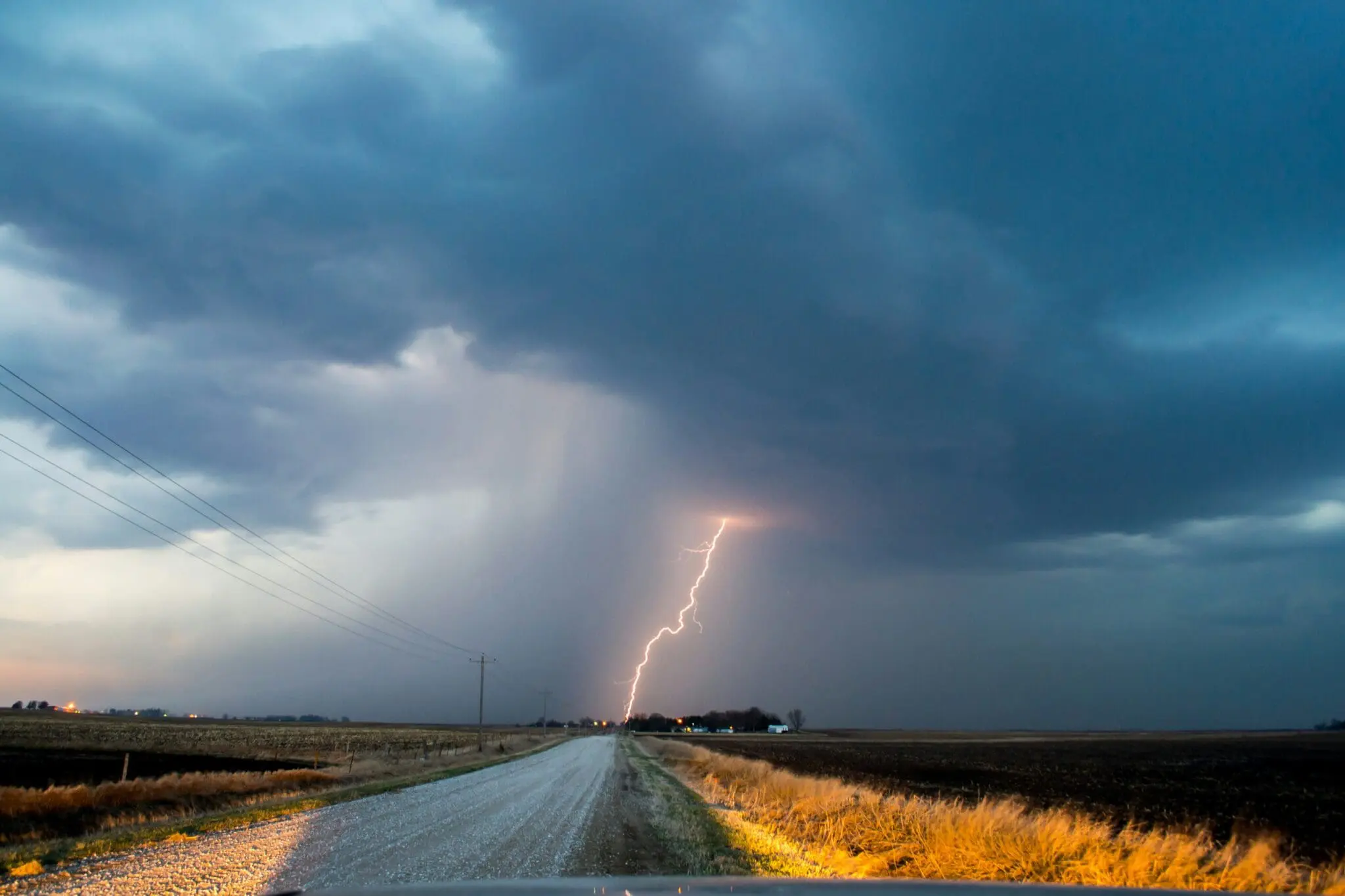 Lightning during a severe storm