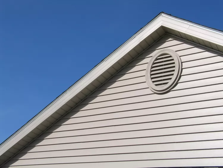 Round gable vent on a home